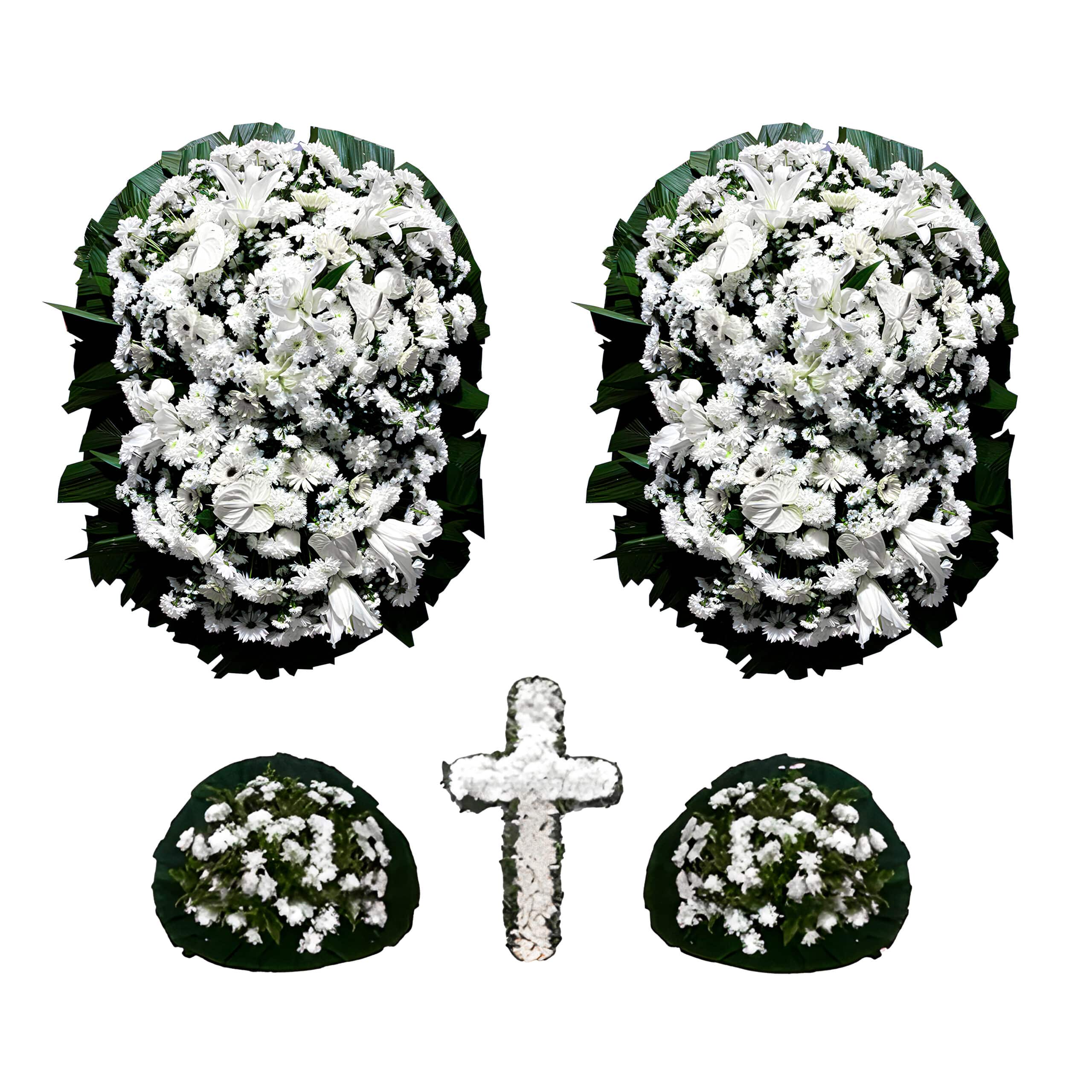 Conjunto de Coroa de Flores Platina