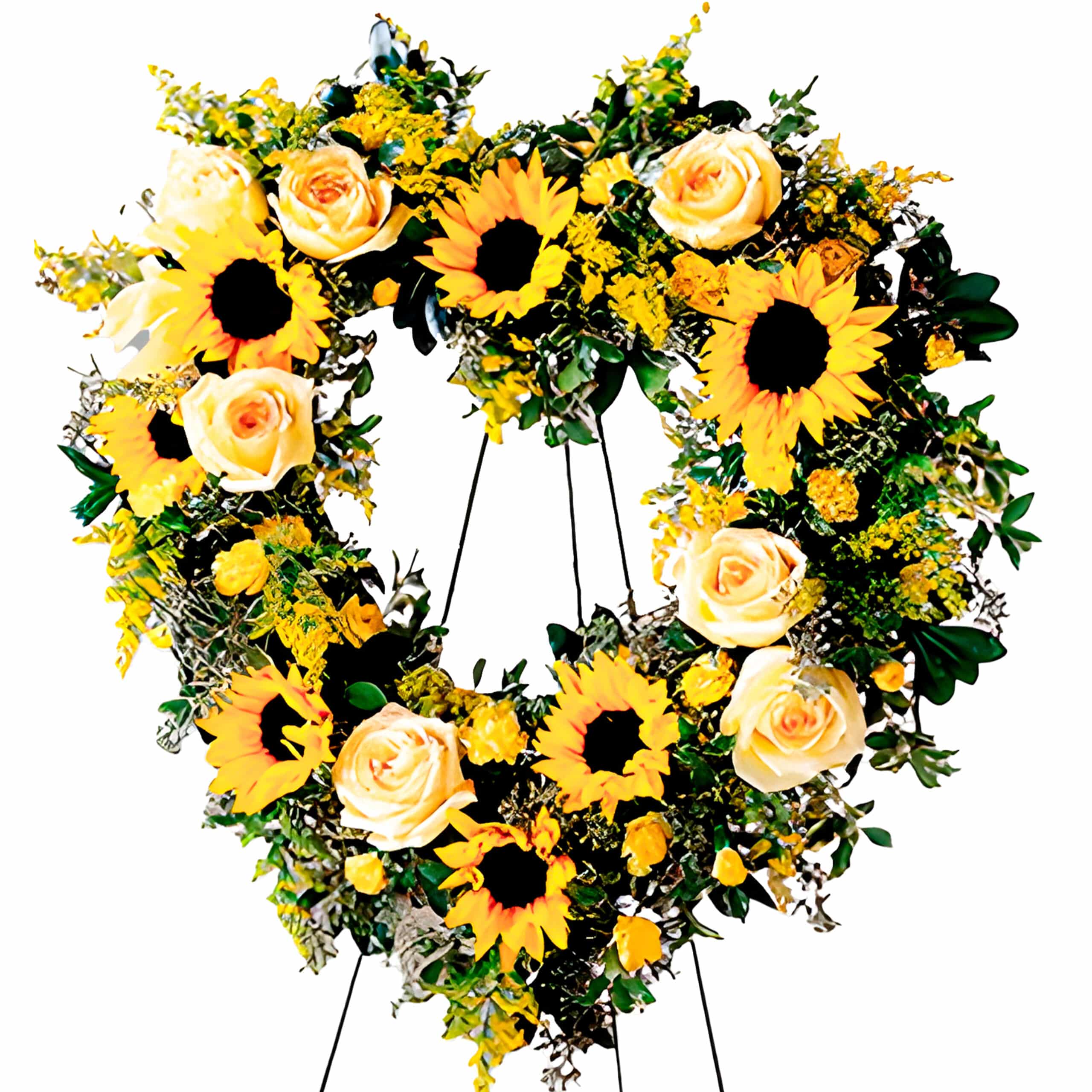 Coração de flores Premium Ouro