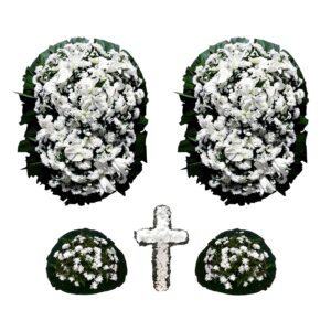 Conjunto de Coroa de Flores Platina
